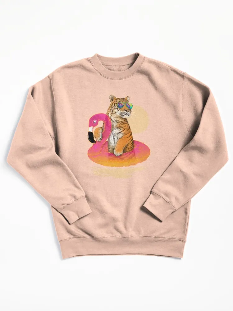 Flamingo Tiger Pullover Sweatshirt