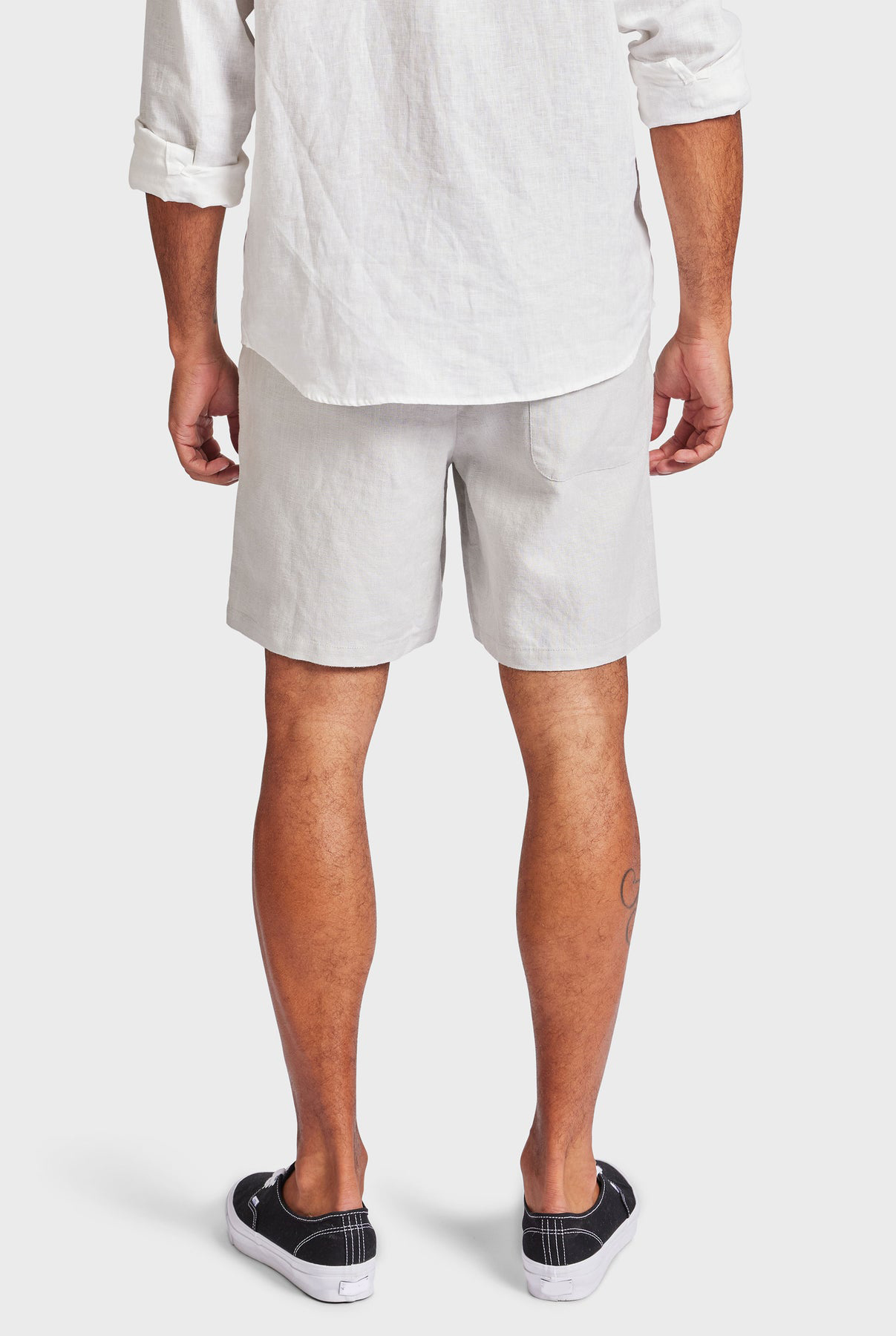 Jeff Linen Short-Ice grey
