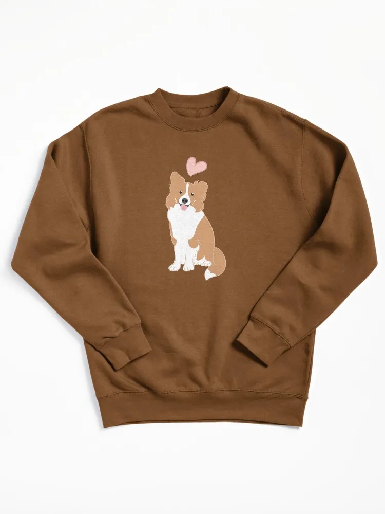 LOVE Red Border Collie Pullover Sweatshirt