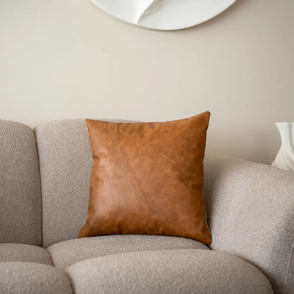 Smooth Leather Cushion Cover