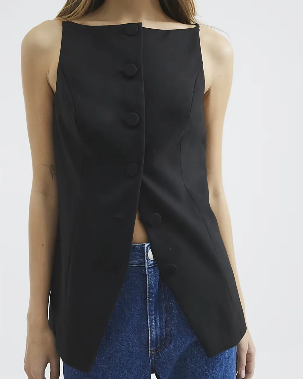 Business Casual Women's Sleeveless Split Hem Tops