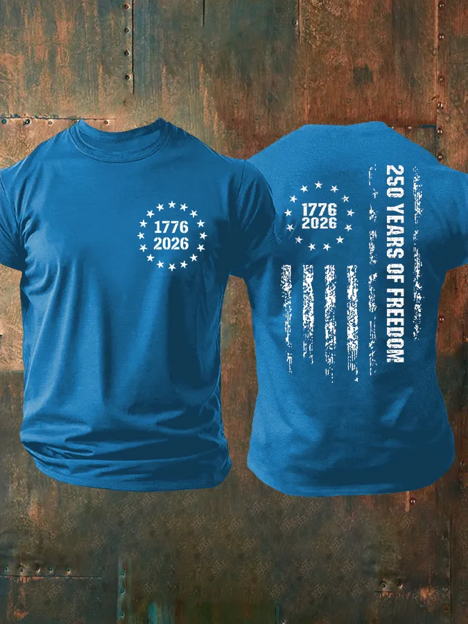 Men'S 250Th Anniversary Of USA Printed Casual T-Shirt