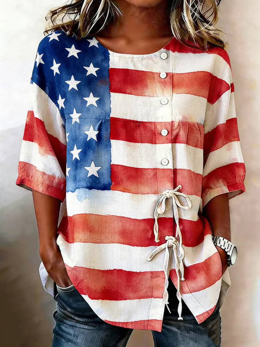 Women's 250th Anniversary Button and Lace Top