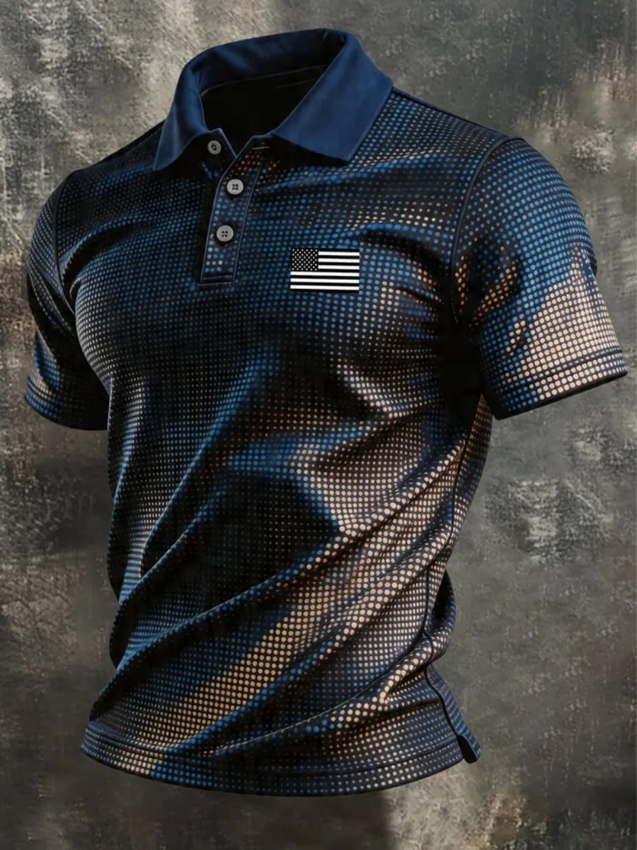 Men's 250Th Anniversary Printed Casual Polo Shirt