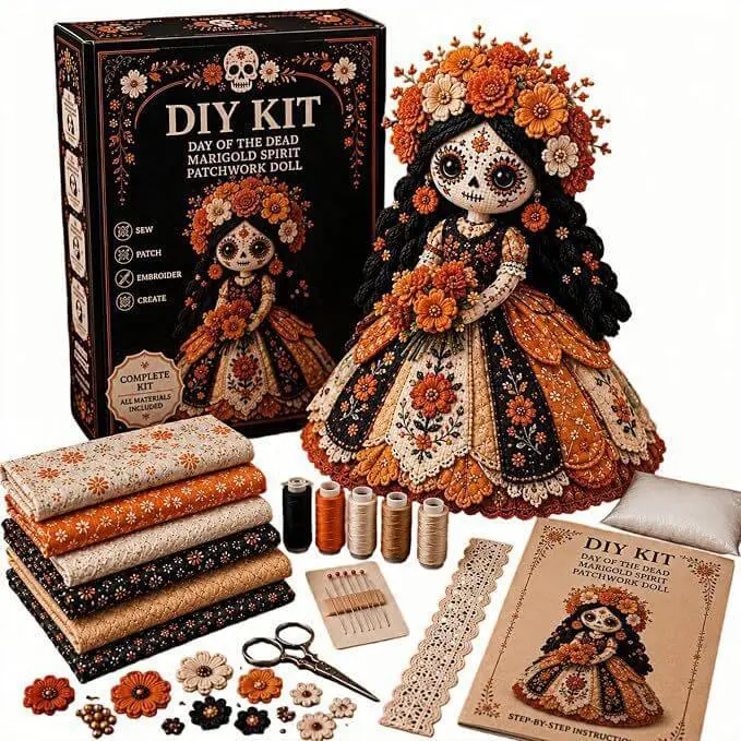 Día de los Muertos Patchwork Doll Crafting Kit🦋