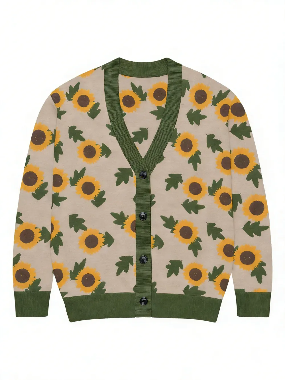 Sunflower Print Cardigan