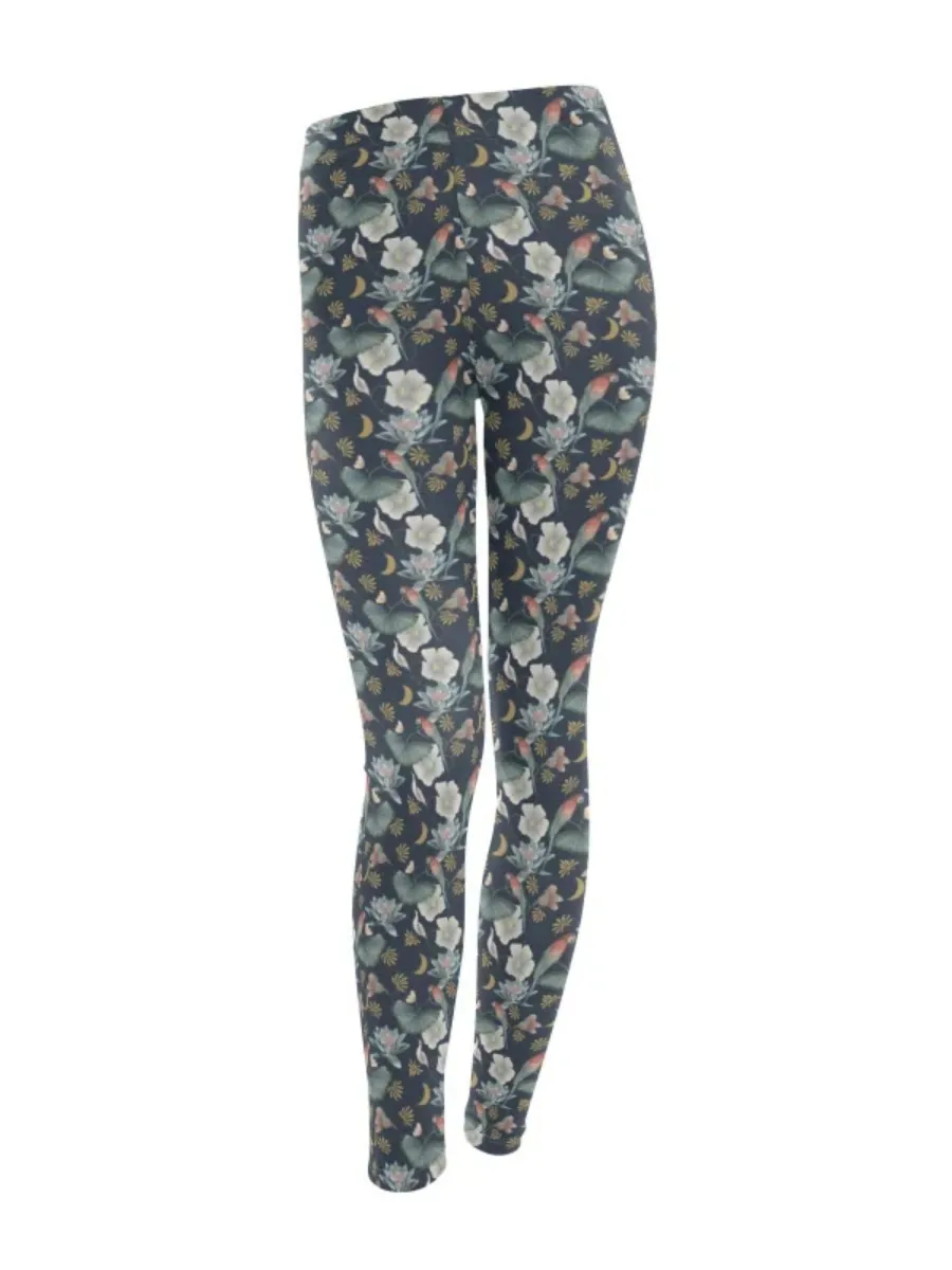 Floral and Bird Print Leggings
