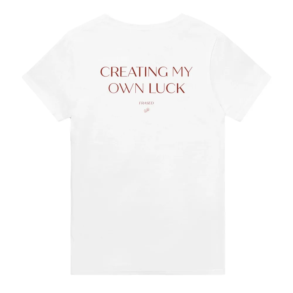 Men's CREATING MY OWN LUCK Print Casual Round Neck T-Shirt