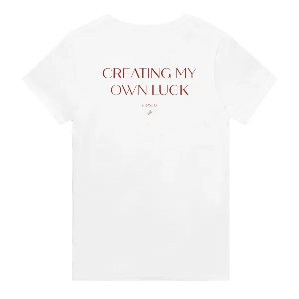 Men's CREATING MY OWN LUCK Print Casual Round Neck T-Shirt