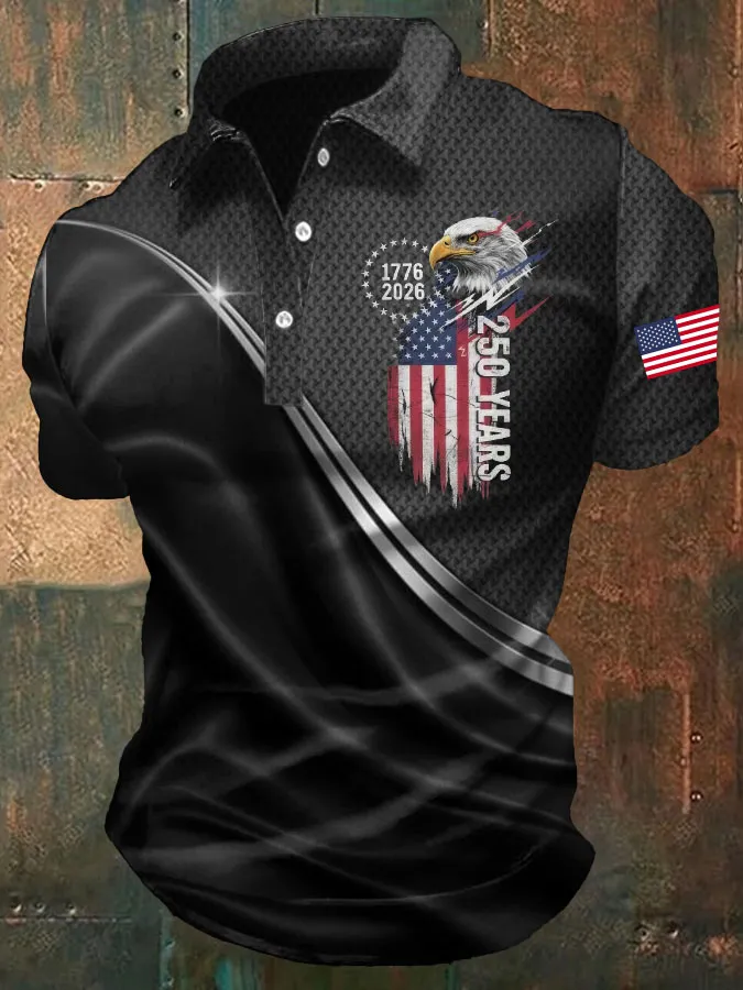 Men's 250th Anniversary Print Casual Polo Shirt