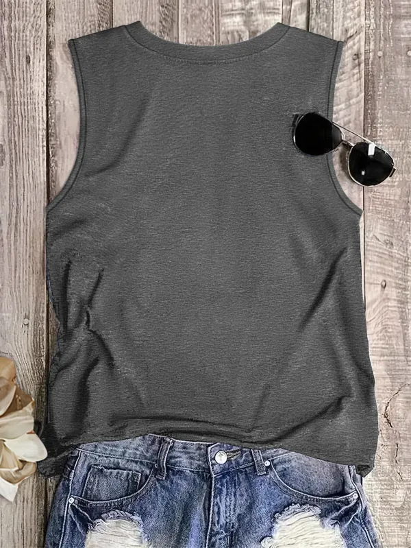 Vintage Sleeveless Print Tank Top