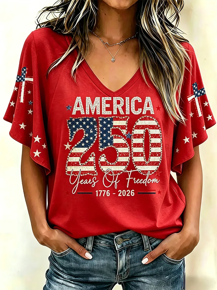 Women's USA 250th Anniversary Casual Printed Top