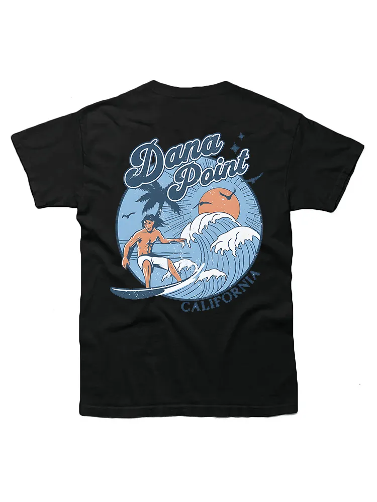 Vintage Surfing Dana Point, California Retro Sunset Surf California T-Shirt