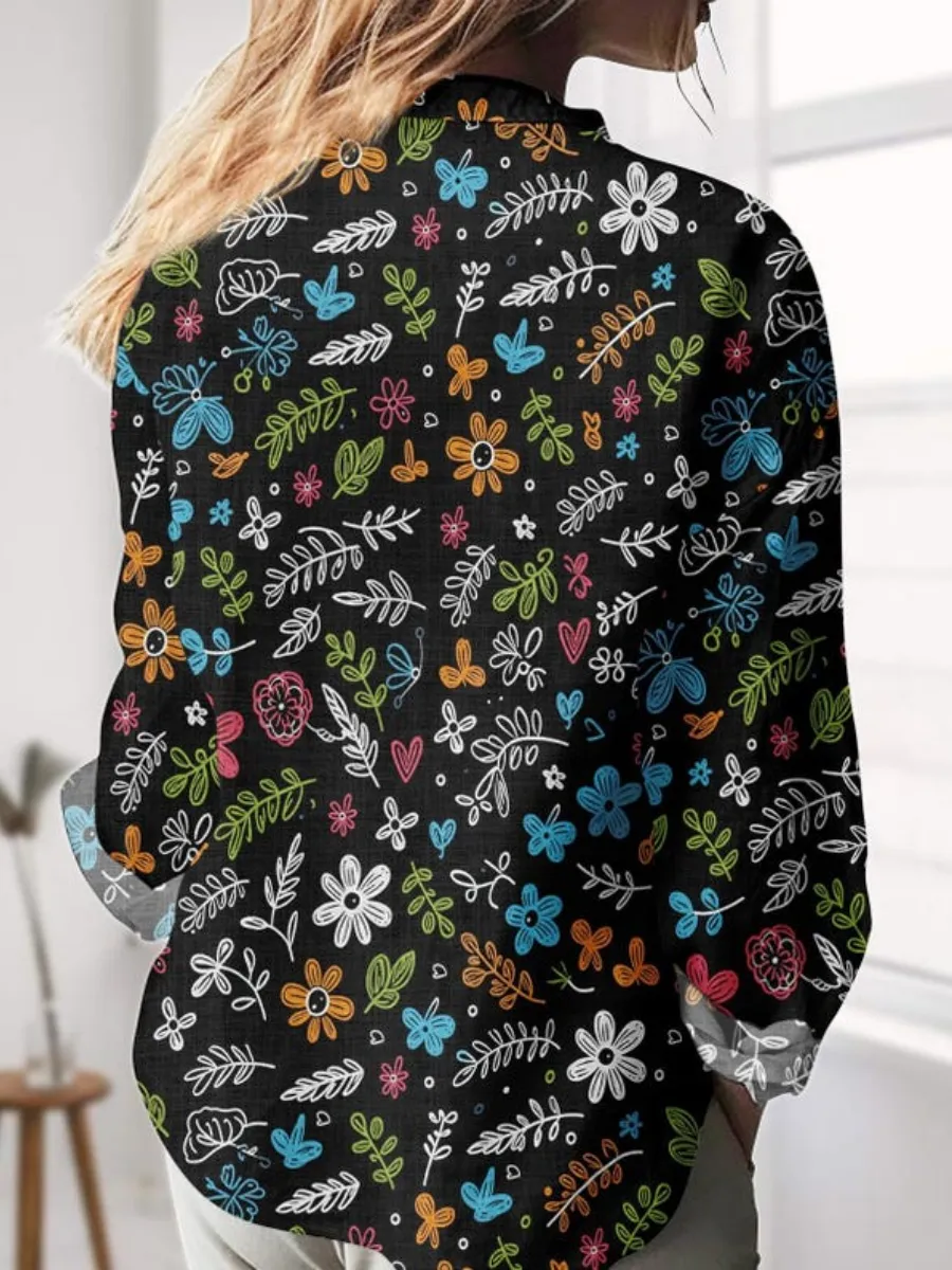 Floral Print Long Sleeve Shirt