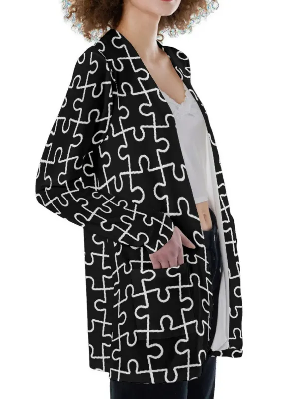 Puzzle Piece Print Cardigan