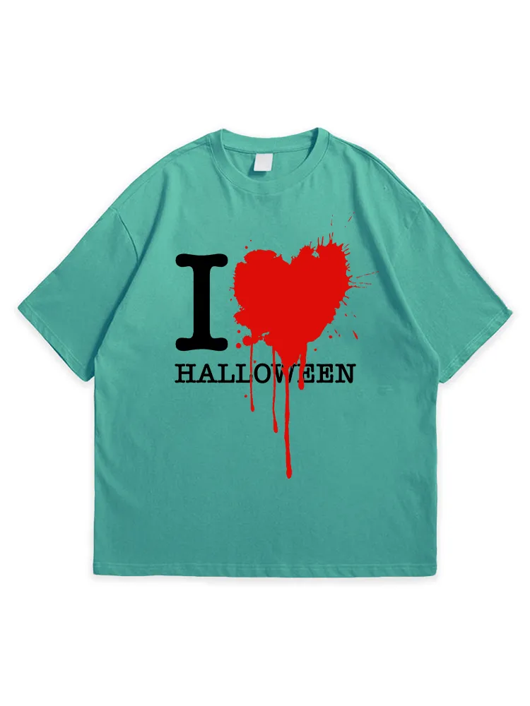 Men'S Halloween I Love HALLOWEEN Leisure Simple Round Neck Top Tshirt