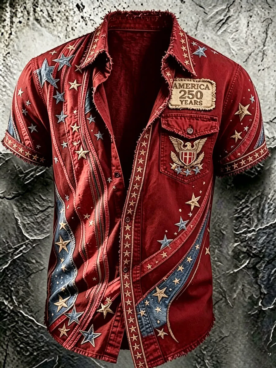Men'S 250Th Anniversary National Faith Print  Shirt