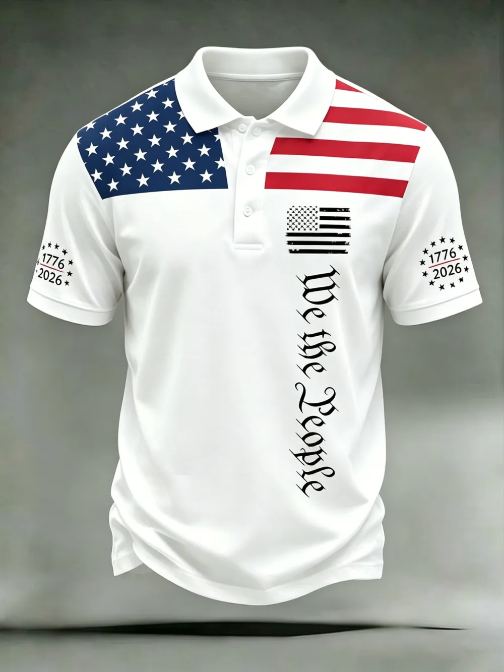 Men'S Casual 250Th Anniversary Celebration Of The Founding Of The United States Independence Day Personalized Printed Polo Shirt