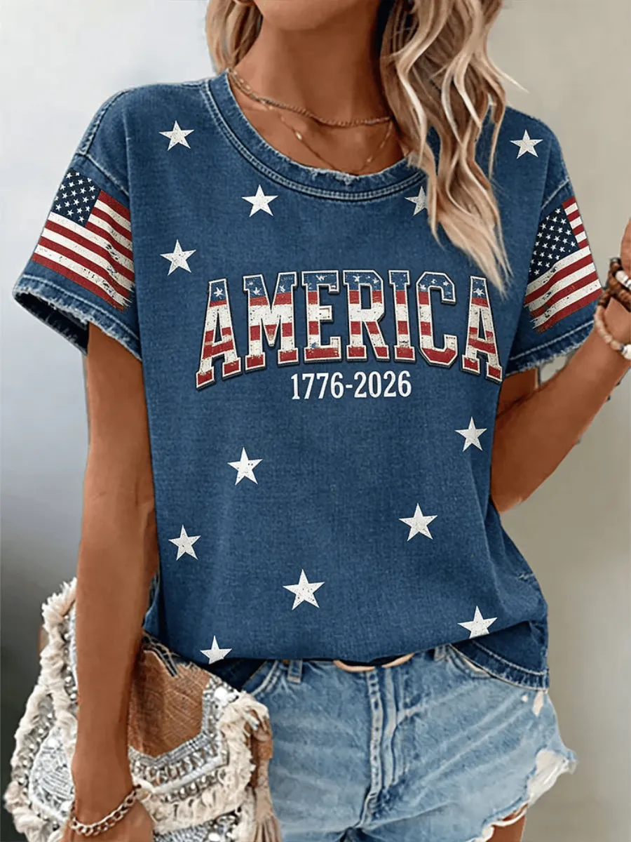 Women's American 250th Anniversary Printed T-Shirt