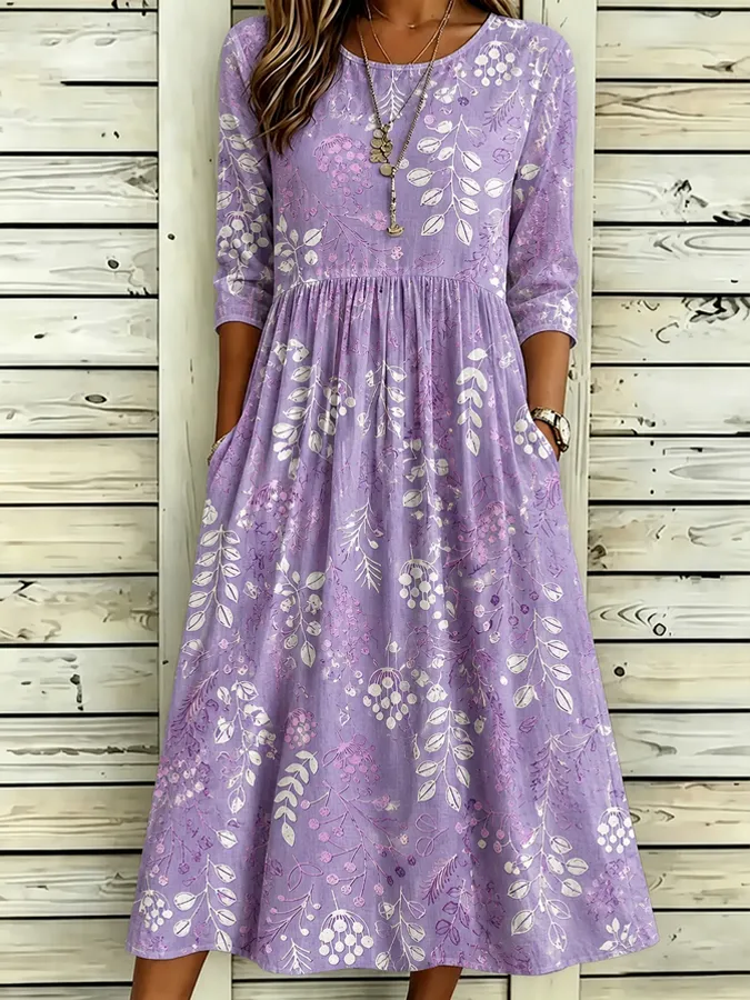 Women'S  Floral Printed Casual Dress
