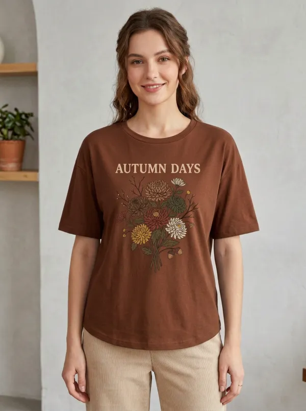 Floral Bouquet Printed Women's Graphic T-Shirt