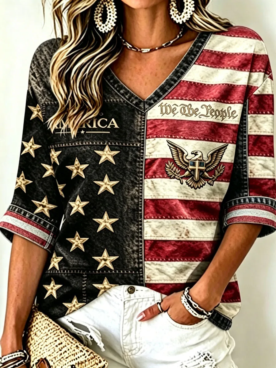 Women's 250Th Anniversary National Faith Print Shirt