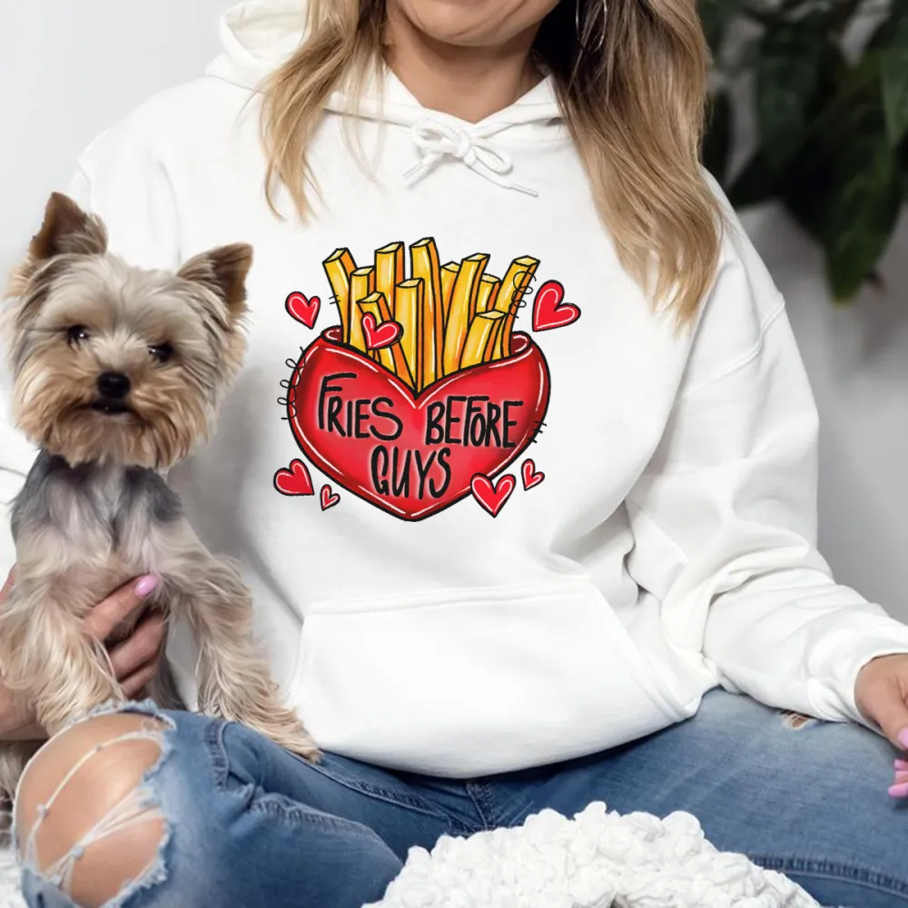 A Red Heart Filled With Fries Sweatshirts