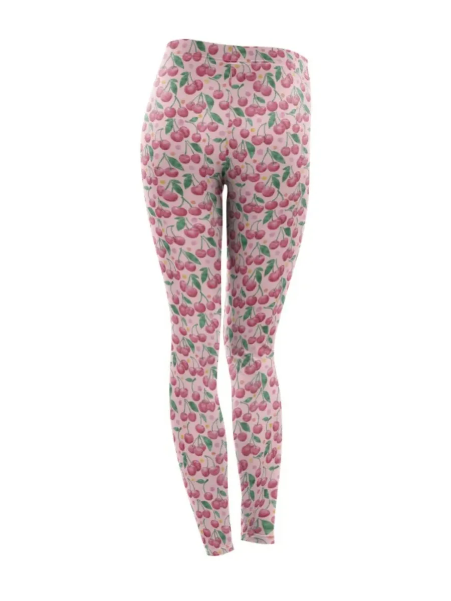 Cherry Printed Casual Leggings