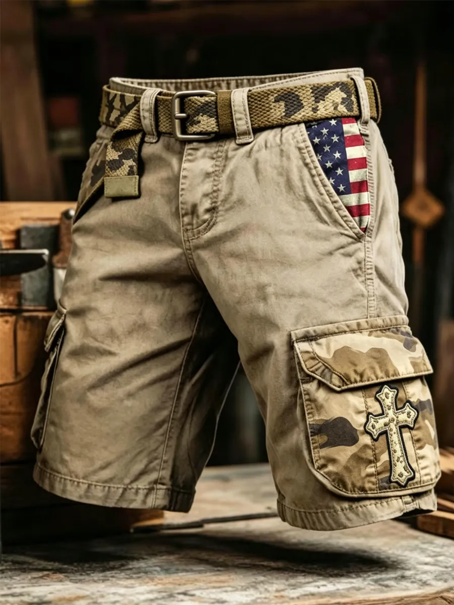 Men's Faith 250th Anniversary Casual Cargo Shorts