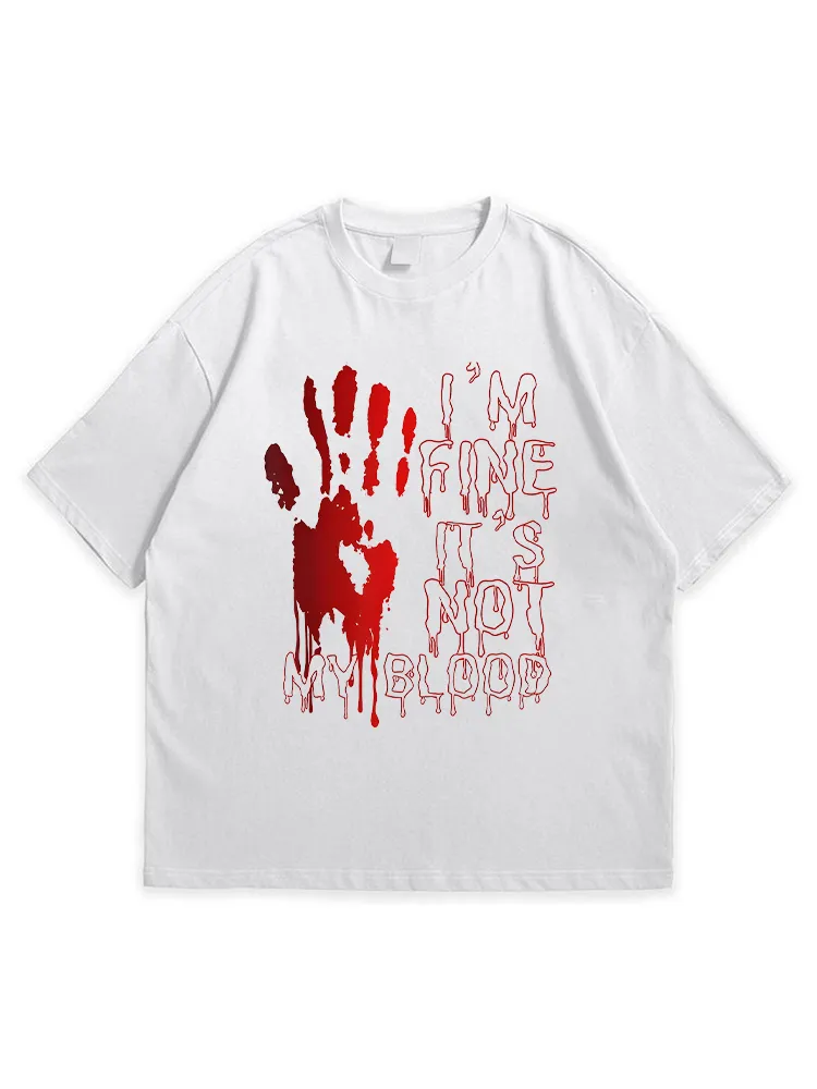 Men'S Halloween I'M OK IT'S NOT MY BLOOD Versatile And Comfortable Round Neck  T-Shirt