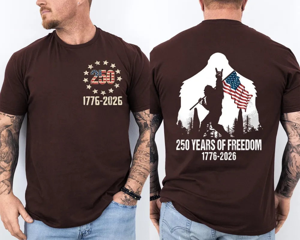 Men'S Casual American 1776-2026 Anniversary Printed Short Sleeved T-Shirt