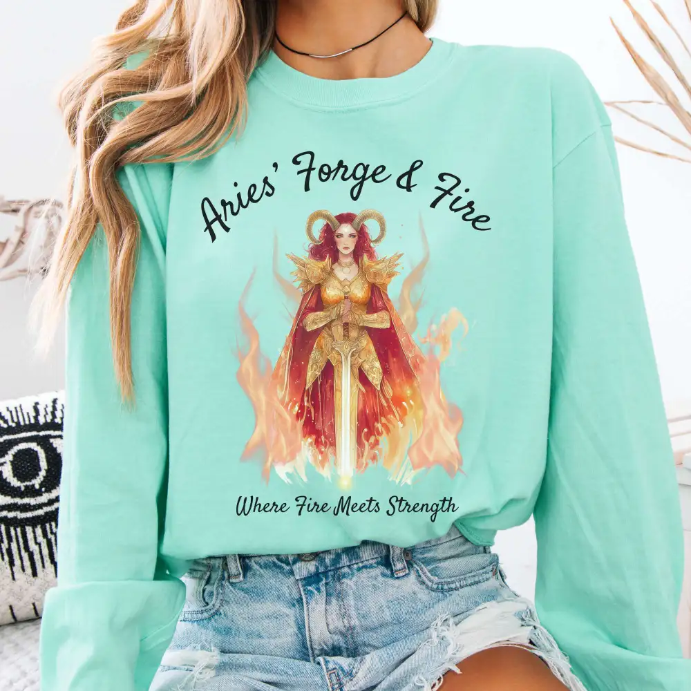 Aries' Forge & Fire Zodiac Long Sleeve Tee