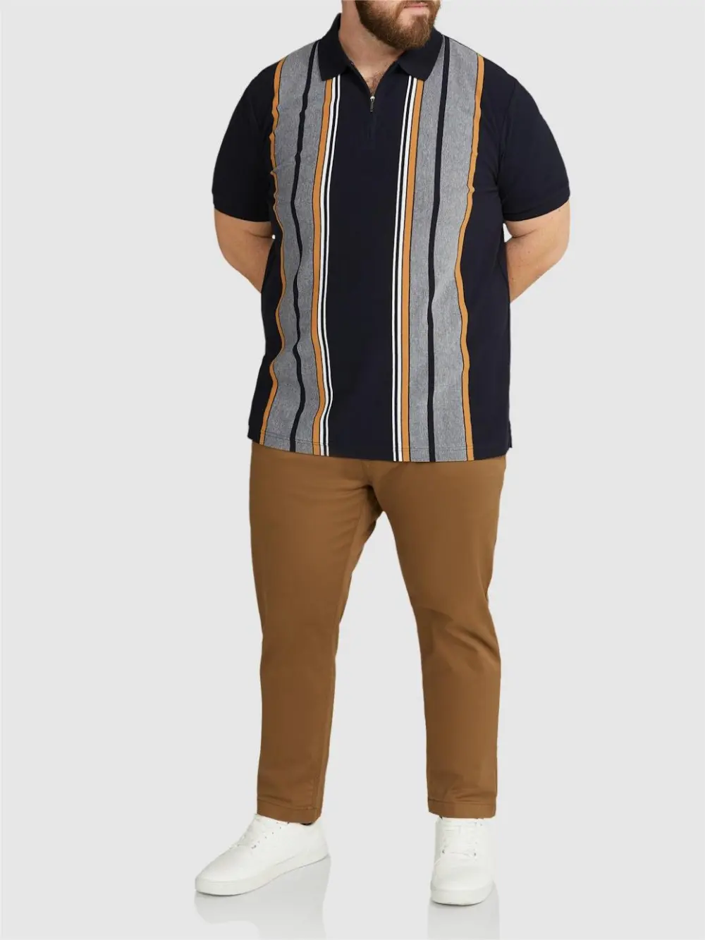 Cotton Cuffed Stretch Chino Pants