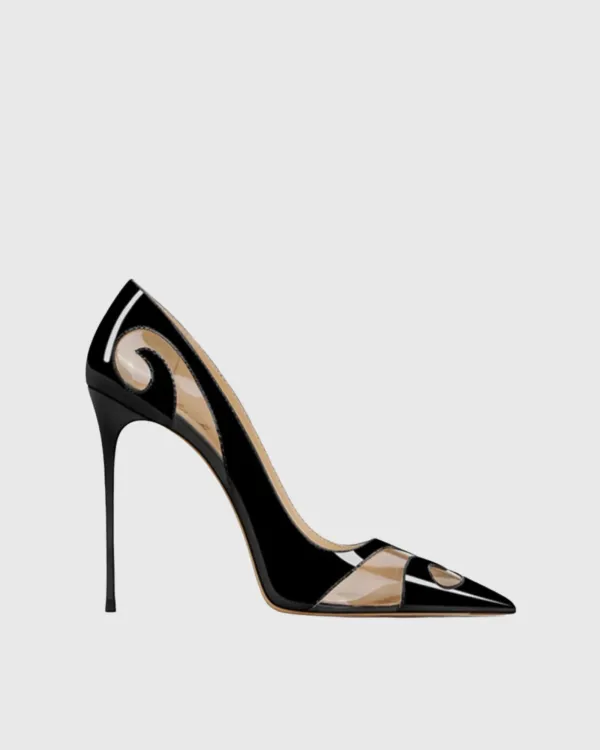 PVC Panel Pumps in Black