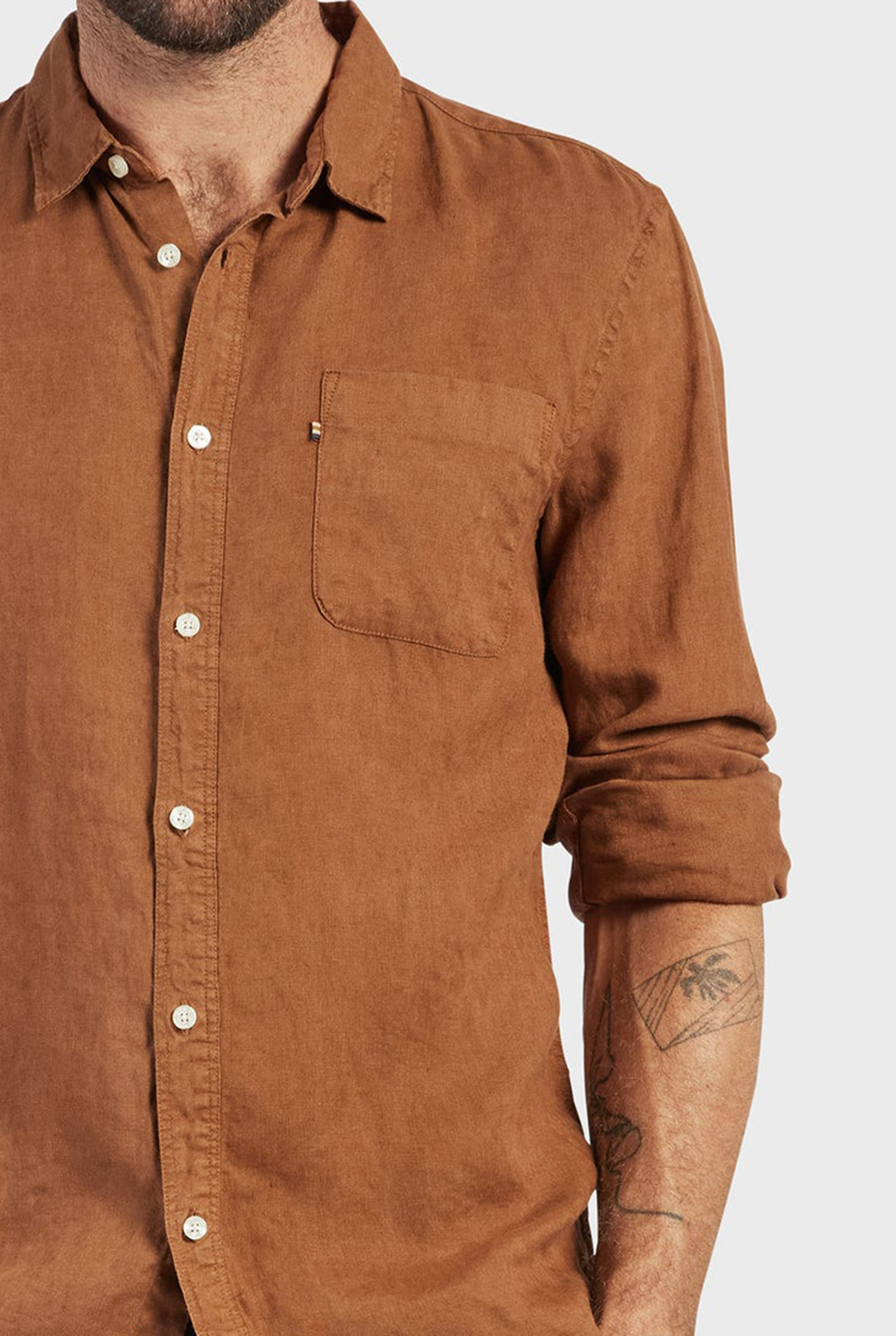 Hampton Linen Shirt-Ash grey
