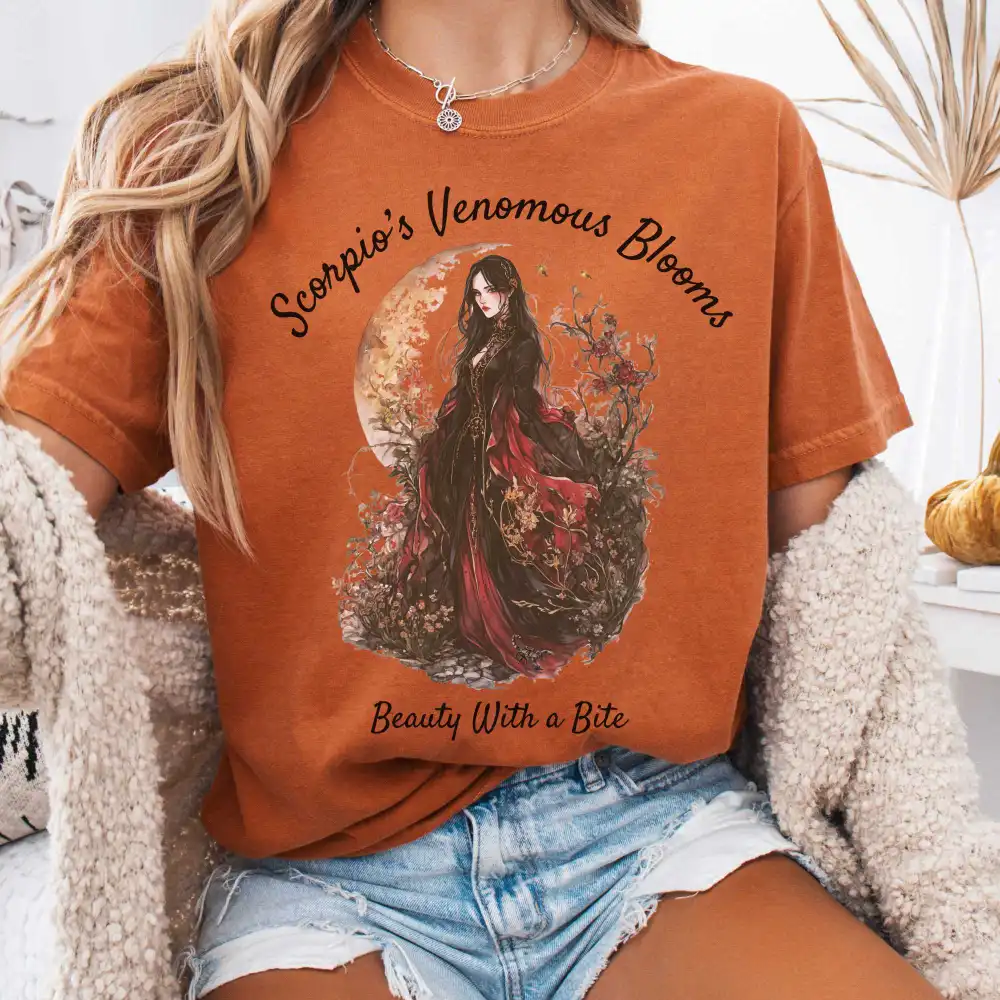 Scorpio's Venomous Blooms Zodiac Shirt