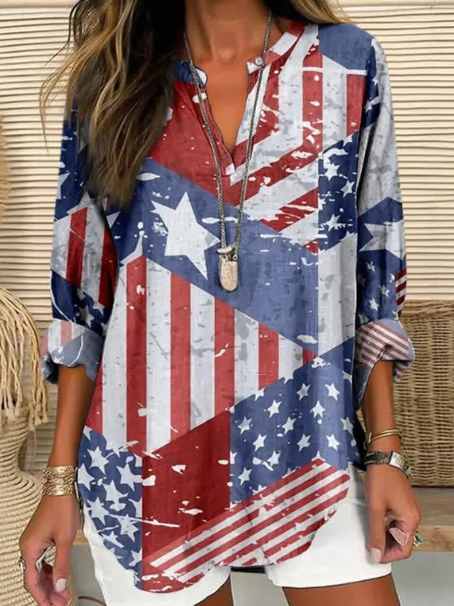 Women'S 250Th Anniversary Printed Casual Top