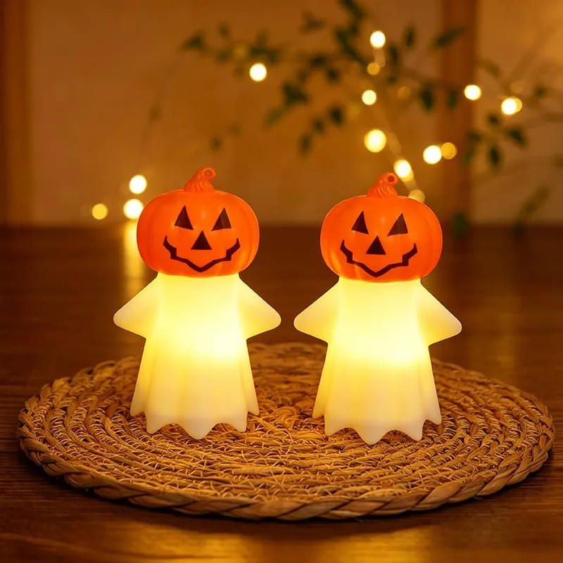 2Pcs Halloween Pumpkin Ghost Night Light Party Scene Decoration Ambient Light