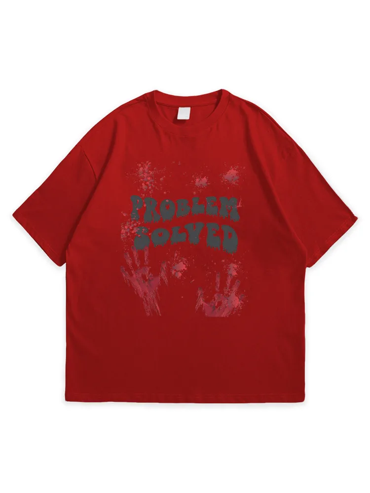 Men'S Halloween PROBLEM SOLYED Leisure Simple Round Neck Top Tshirt