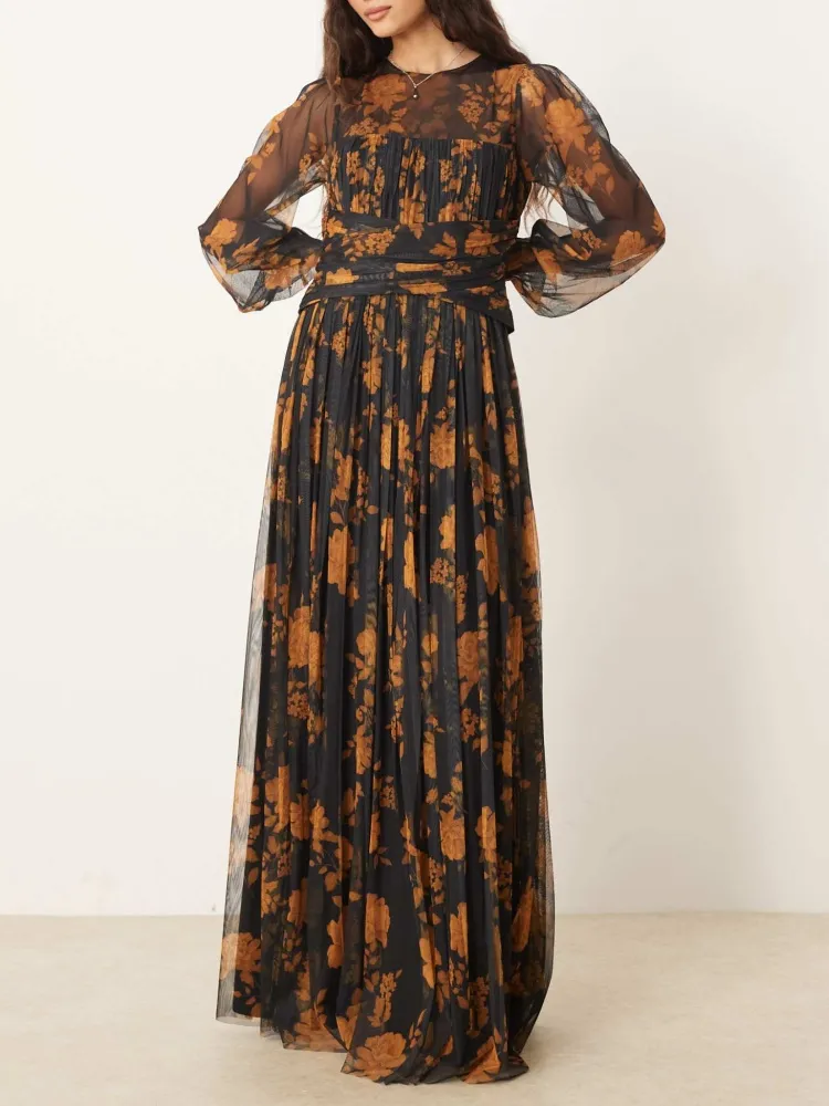 Ruched Waist Maxi Dress