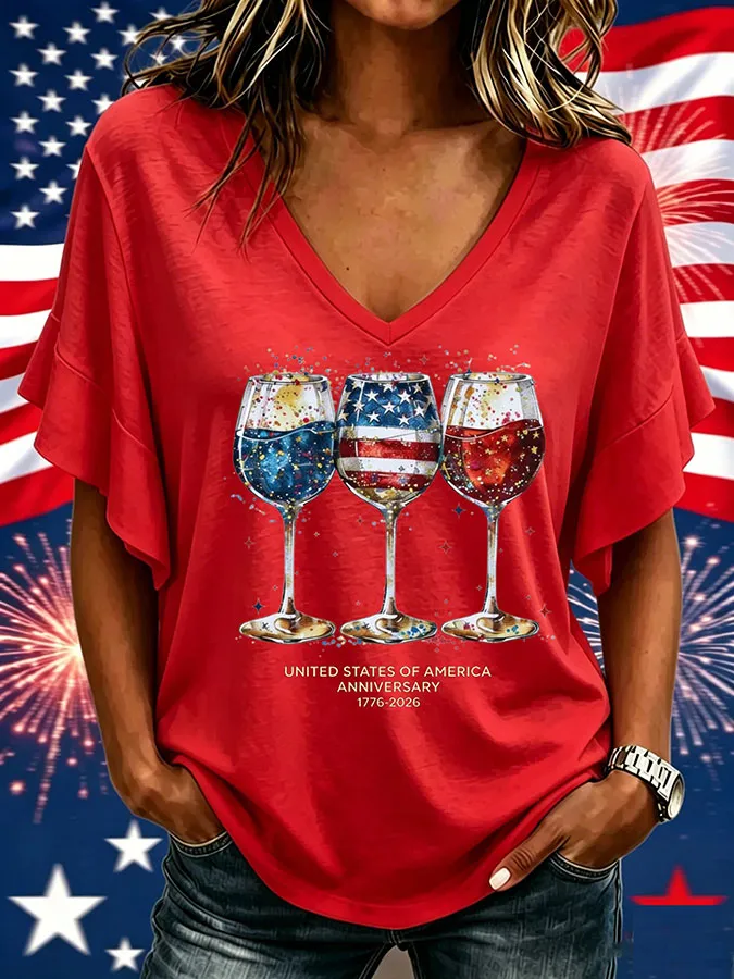 Women'S 250Th Anniversary Printed Casual Top