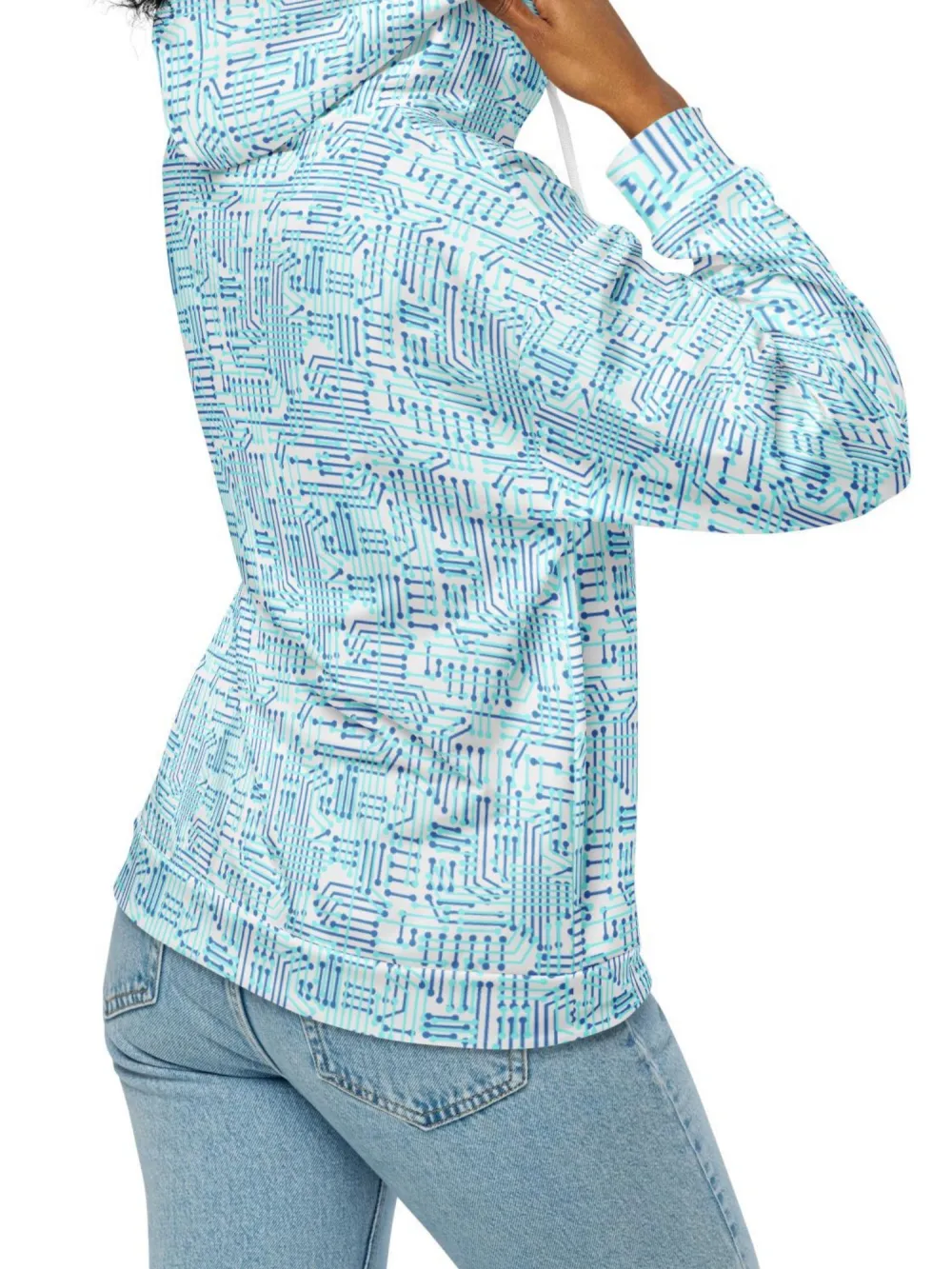 Tech Geometric Pattern Hoodie