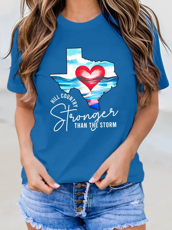 Ladies Stronger Than The Storn Versatile Round Neck Shirt