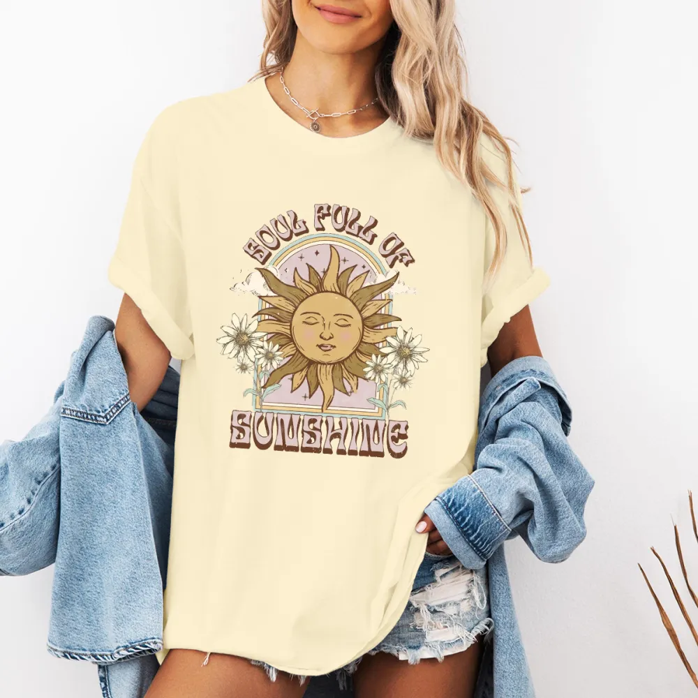 Sunshine Art Graphic Casual T-Shirts