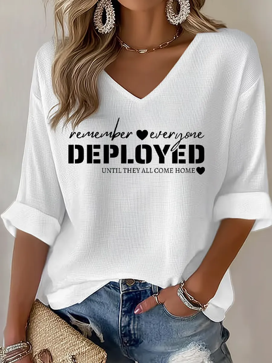 Ladies' Red Friday Anniversary V-Neck Short Sleeve