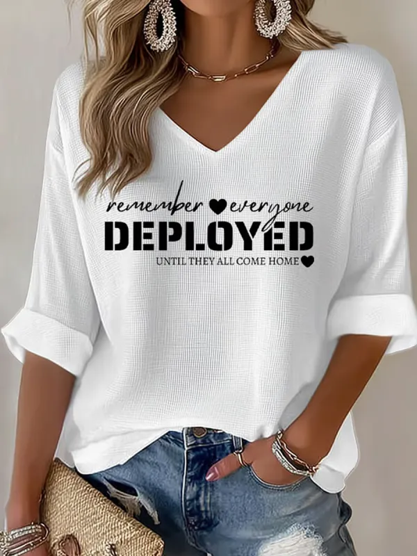 Ladies' Red Friday Anniversary V-Neck Short Sleeve