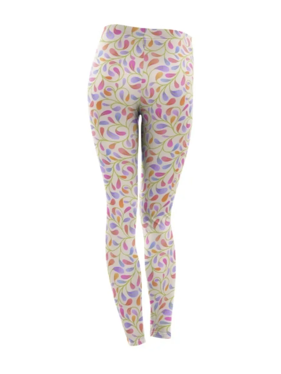 Colorful Abstract Leaf Leggings