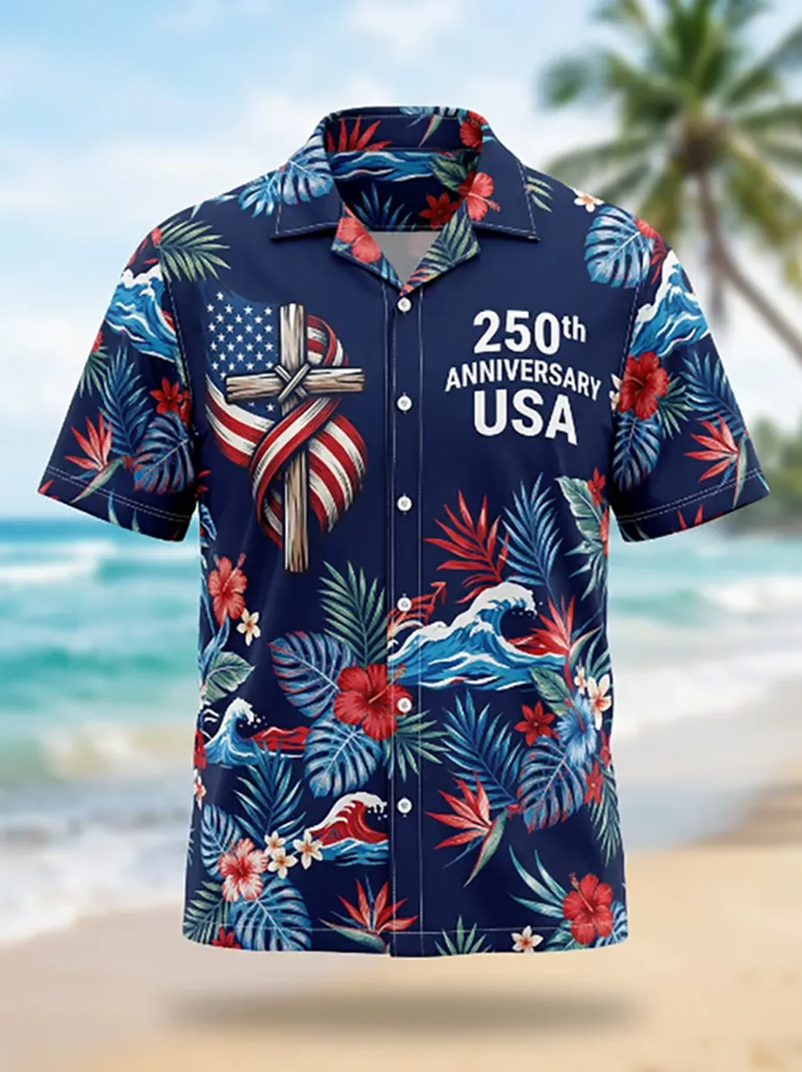Men's U.S. 250th Anniversary Hawaiian Short-Sleeve Shirt