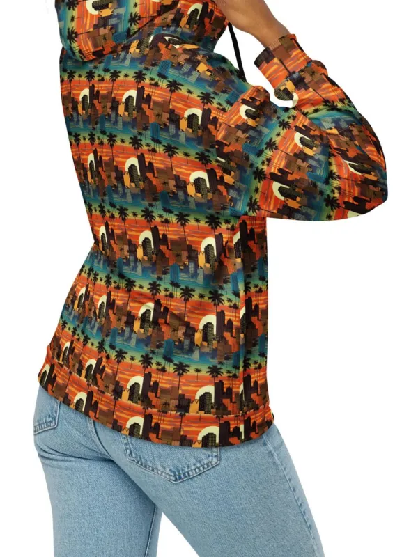 City Sunset Print Hoodie