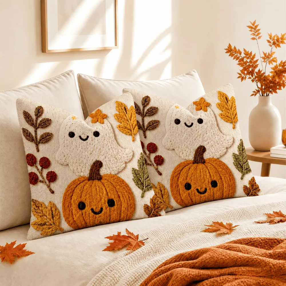 2026 Halloween Autumn Sofa Pumpkin Pillowcase And Cushion Cover（45 * 45CM）